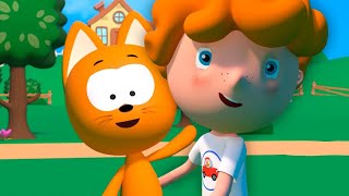 Camiones y animales  Canción Infantil  aprende los animales  animación para niños El gatito Koté [upl. by Erlin74]