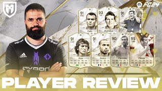 ZICO 91 CANTONA 90 HENRY 91 ZIDANE 95 CAFU 91 MATTHAUS 90 CASILLAS 91  ICON  FC24 REVIEW [upl. by Delorenzo]