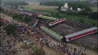 Train carriages torn open hundreds hurt in India horror rail crash  AFP [upl. by Edelstein350]