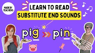 Substituting Ending Sounds  Phonemic Awareness Song for Kids [upl. by Lauber91]