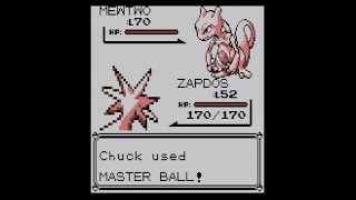 Pokemon RedBlue  Catching Mewtwo with a Master ball [upl. by Enirroc]