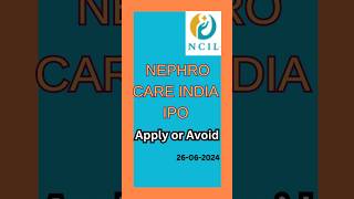 Nephro Care India IPO Review shorts ipo [upl. by Ylekalb]