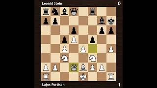 Lajos Portisch vs Leonid Stein  Amsterdam Interzonal 1964  Round 4 [upl. by Takakura]