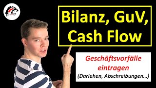 Bilanz GuV Cashflow  Geschäftsvorfälle tabellarisch eintragen [upl. by Nerty]