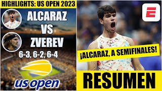 Carlos Alcaraz vs Alexander Zverev  RESUMEN cuartos de final  US Open 2023 [upl. by Juditha510]