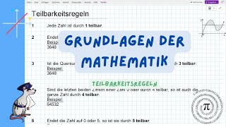 Grundlagen der Mathematik  Teilbarkeitsregeln [upl. by Lurlene]