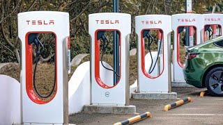 Tesla warns against using extension cords at Supercharger stations [upl. by Irma]