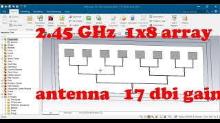 245GHz 1x8 patch array antenna design optimize using CST [upl. by Tnafni]