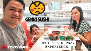 GENKI SUSHI  JAPANESE RESTAURANT  SM MEGAMALL  SUSHI TRAIN TRAY EXPERIENCE  FAMILY VLOG [upl. by Vasilek]