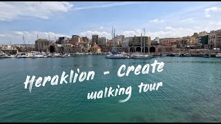 Walking tour in Heraklion  Iraklio  Crete Greece [upl. by Iznil]