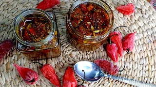 King chilli pickle Bhoot jolokia pickle  Umarok achar semba [upl. by Peregrine]