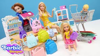 Barbie oyunları Barbie ailesi Chelsea için okul alışverişi yapıyor [upl. by Callista]