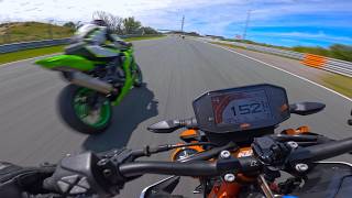 KTM Duke 890R  Full Akrapovic POV track session 4K [upl. by Sauer]