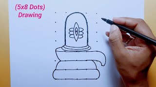 How to draw shiva lingam 5x8 Dots  Shiv ji drawing  shivling drawing [upl. by Ynatirb]