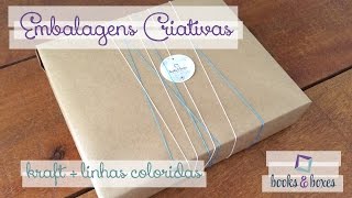 Embalagens Criativas  Kraft  Linhas Coloridas [upl. by Cherri]