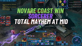 SWTOR PVP Novare Coast Win Sorcerer total mayhem at mid Edited [upl. by Lolande171]