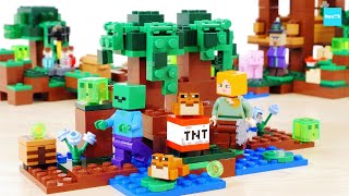 レゴ マインクラフト 沼地の冒険 21240 ／ LEGO Minecraft The The Swamp Adventure Speed Build amp Review [upl. by Bunns]