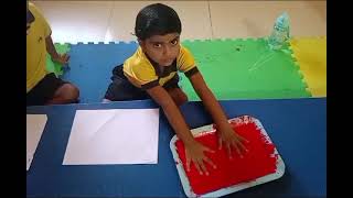 kidzee Nursery  Activity  Palm Printing  Credible World School amp Kidzee Pithampur [upl. by Jeniece20]