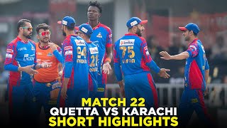 PSL 9  Short Highlights  Quetta Gladiators vs Karachi Kings  Match 22  M2A1A [upl. by Garv]