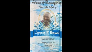 Thanks Giving Service for the life of Leonard Warner [upl. by Yatnuahc]