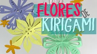 ¡Aprende a hacer flores de papel ¿Cómo hacer flores de kirigami [upl. by Ynaffad]