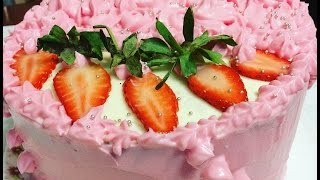 Торт бисквитный 🍰 Крем чиз Всё легко и быстро 😉 [upl. by Kosiur]