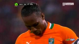 Ivory Coast vs Equatorial Guinea  Drogba wasted a penalty [upl. by Ferrick]