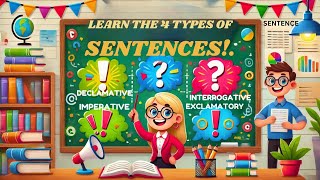 Learn the 4 Types of Sentences  Declarative Interrogative Imperative Exclamatory [upl. by Roana]