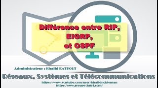 Différence entre RIP EIGRP et OSPF KHALID KATKOUT [upl. by Enialedam191]