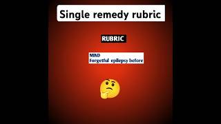 Single Remedy Rubric mind chapter homeopathy kentrepertory hmm shorts ytshorts youtubeshorts [upl. by Nnairret]