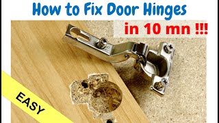 How to Fix Door Hinges – EASY Cupboard Cabinet Repair [upl. by Nylecyoj]