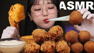 ASMR 후라이드 치킨 amp 치즈볼 리얼사운드 먹방 FRIED CHICKEN amp CHEESE BALLS EATING SOUNDS MUKBANG  Ae Jeong ASMR [upl. by Nnarual105]