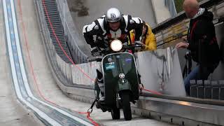 Scooter stuntman hill climbing with Vespa Guenter Schachermayr [upl. by England]