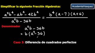 Simplificación de Fracciones Algebraicas Ejercicio 2 [upl. by Naesad160]