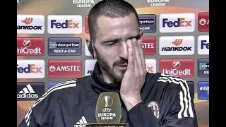 BONUCCI PIANGE PER ASTORI DURANTE LINTERVISTA MILAN ARSENAL 0 2 [upl. by Niwled250]