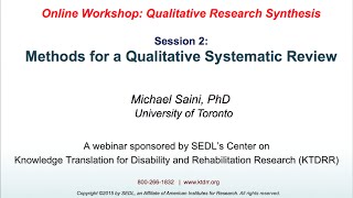 Methods for a Qualitative Systematic Review [upl. by Tseng732]