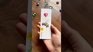 Easy Bookmark Idea😍TheArtBud  Art Vlog shorts youtubeshorts artvlog bookmarkpainting art [upl. by Nnyrb]