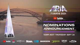 Nominations Announcement 2024 ARIA Awards in partnership with YouTube [upl. by Oiraved300]