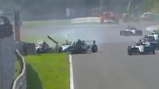 Euro F4 2024  Monza Race 1  multiple Start Crashes [upl. by Eelhsa]