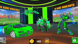 Multi Transform Robot Wars Games 2022 Rhino Dragon Helicopter Car Robot  Android Gameplay [upl. by Nibot]