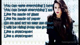 Demi Lovato  Skyscraper lyrics [upl. by Oranneg]