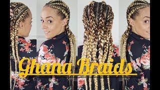 Tutorial Ghana braids Cornrows [upl. by Namaj]