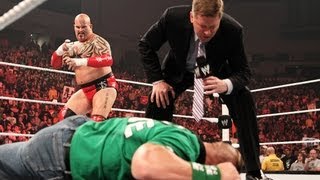 John Laurinaitis reveals he will face John Cena at Over the [upl. by Ynnij976]