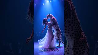 A woman dances with a leopard on AGT agt magic talent shorts dance performance deepface [upl. by Osbourn]