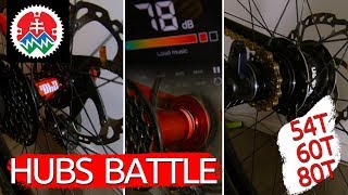 Pure Sound MTB hubs DT 240s 54t vs e13 TRS 60t vs Novatec XDH42SB 80t slovakbikeparks [upl. by Addiel]