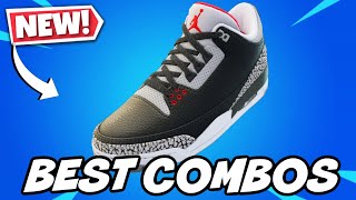 BEST COMBOS FOR NEW AIR JORDAN 3 BLACK CEMENTGRAY SHOE  Fortnite [upl. by Bartley]