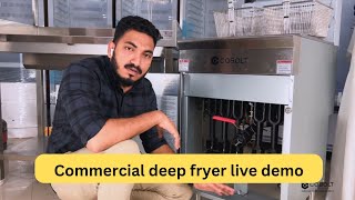 Commercial Deep fryer machine price in India  Kerala  Gas fryer Live Demo [upl. by Bowne]