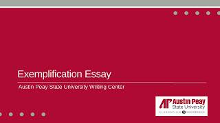 Exemplification Essay [upl. by Ydnec]