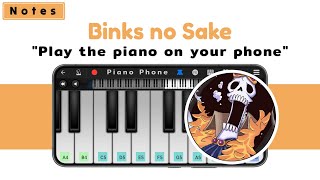 Binks No Sake  Brook One Piece Piano Tutorial  Mobile Piano Perfect Piano App Piano Phone [upl. by Esyle]