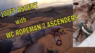 100ft Ascent Using Ropeman 2 Ascenders amp VT Prusik as Autoblock [upl. by Seroled]